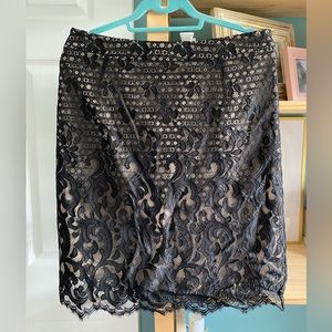 Black lace pencil skirt